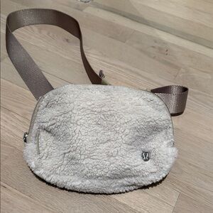 White Sherpa Crossbody Bag